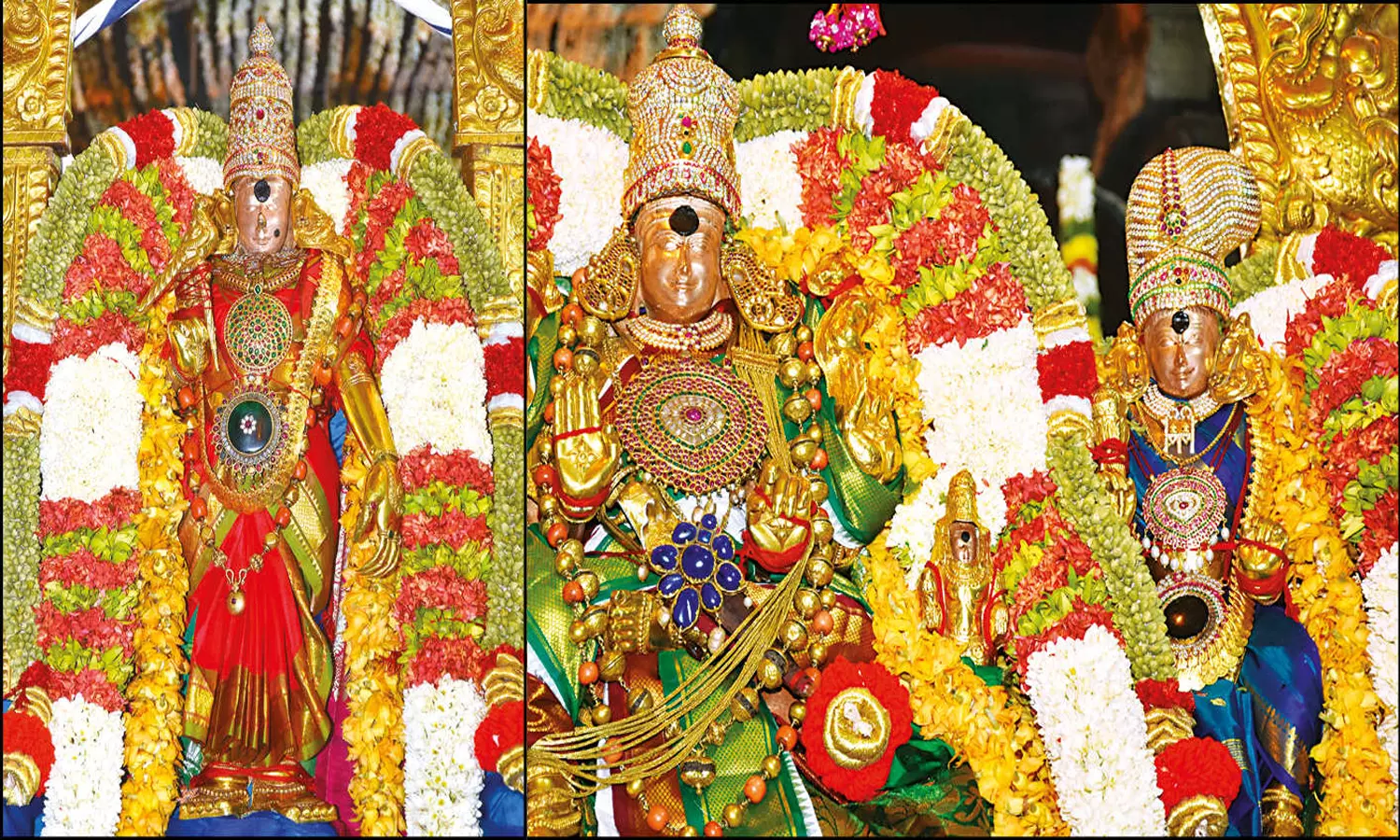 மதுரை மாசி வீதிகளில் எழுந்தருளிய மீனாட்சி, சுந்தரேஸ்வரர்