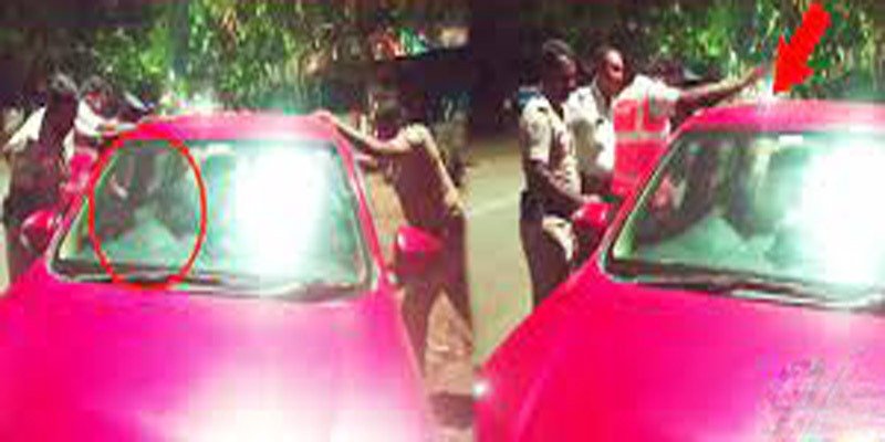 நடுரோட்டில் காரை நிறுத்திவிட்டு தூக்கம்! போதை இளைஞரை எழுப்ப படாத பாடுபட்ட போலீஸ்