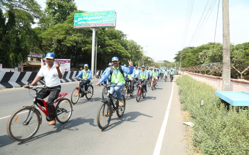 உலகச் சுற்றுச்சூழல் தினத்தையொட்டி, ஆவடியில் சைக்கிள் பேரணி!