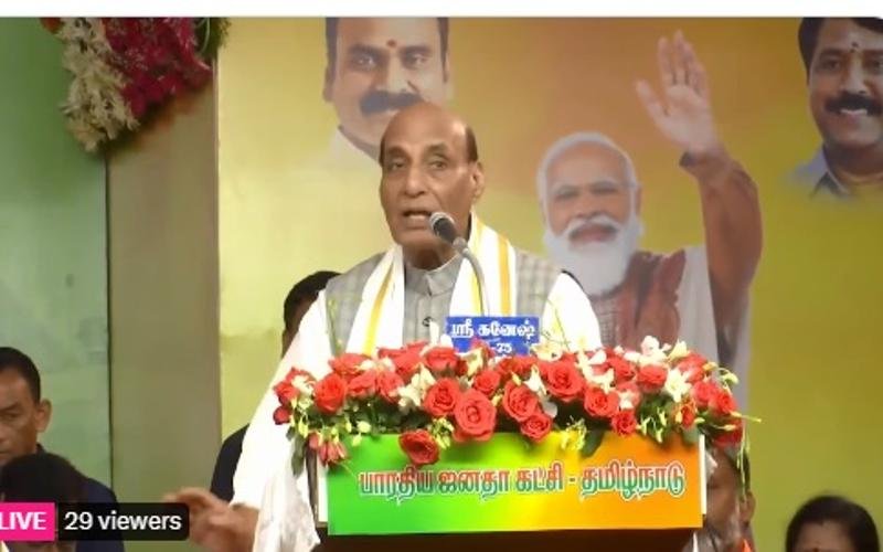 "அ.தி.மு.க.வுக்கு உரிய மரியாதை அளிக்க தயாராக இருக்கிறோம்"- மத்திய அமைச்சர் ராஜ்நாத் சிங் பேச்சு!