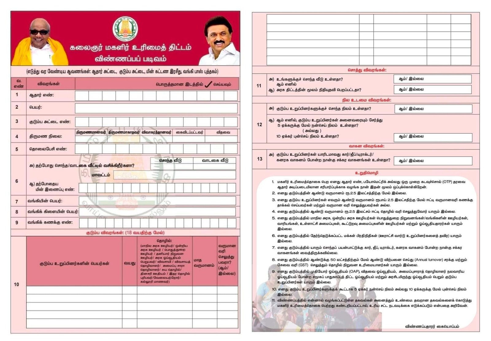 மகளிர் உரிமைத்தொகை விண்ணப்பப் படிவம் வெளியீடு- விண்ணப்பிப்பதற்கு தேவையான ஆவணங்கள் குறித்த விரிவான தகவல்!