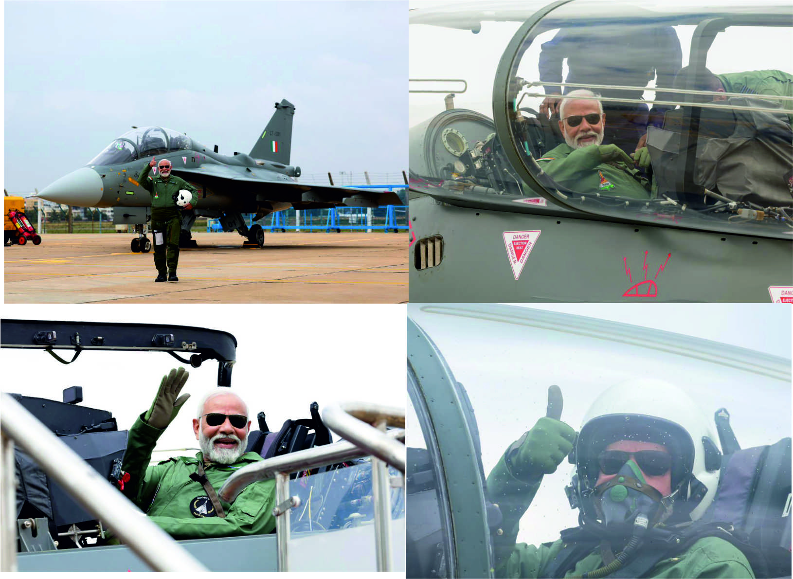 இந்தியாவின் முதல் உள்நாட்டு போர் விமான தயாரிப்பான தேஜஸ் விமானத்தில் பிரதமர் மோடி பயணம் செய்தார். 