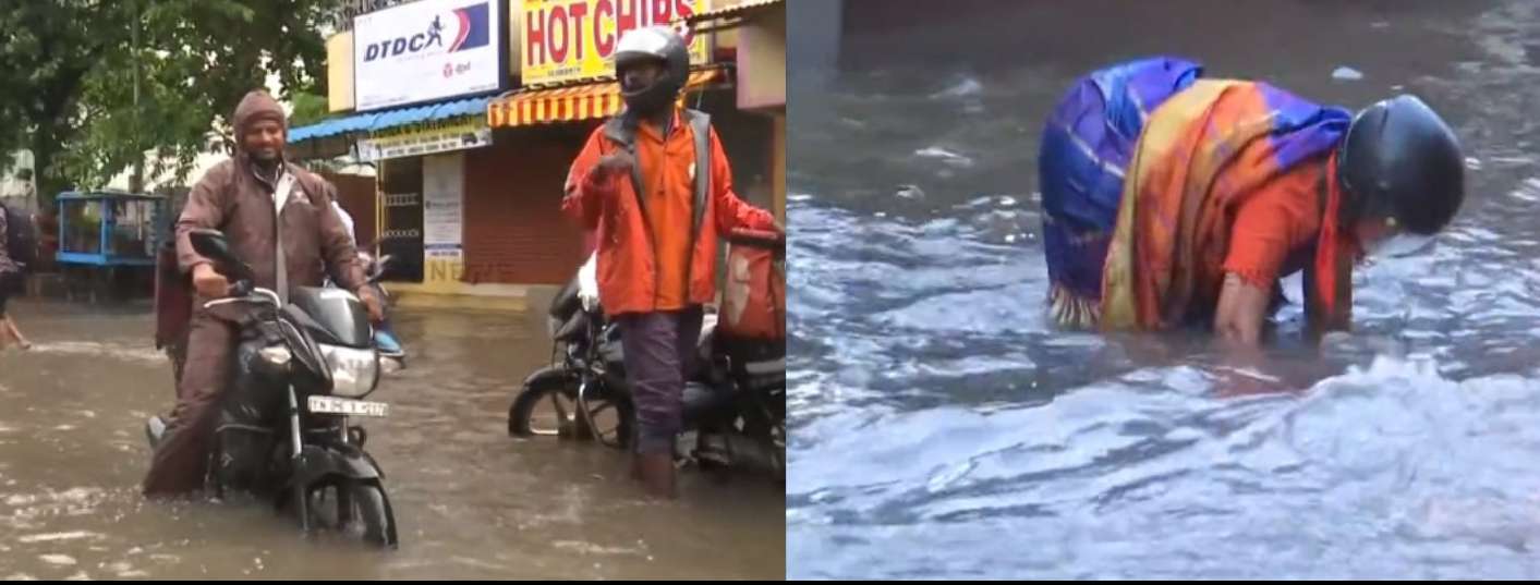 3 மணி நேர மழையிலே வெள்ள  காட்சி அளிக்கும் சென்னை