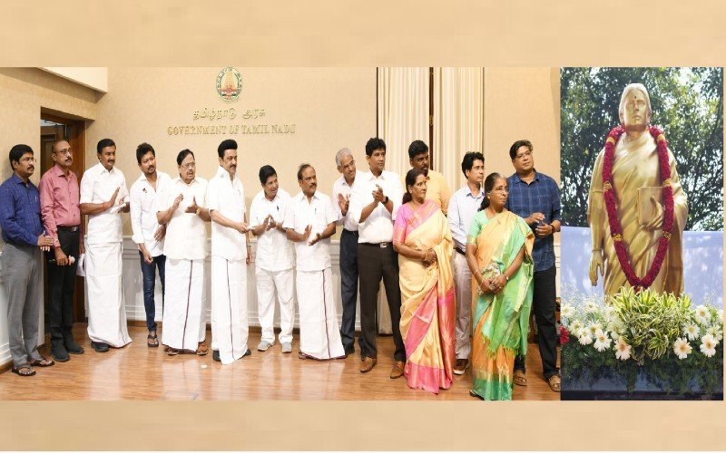 அஞ்சலையம்மாள் சிலையை காணொளி வாயிலாக திறந்து வைத்த முதலமைச்சர் மு.க.ஸ்டாலின்!