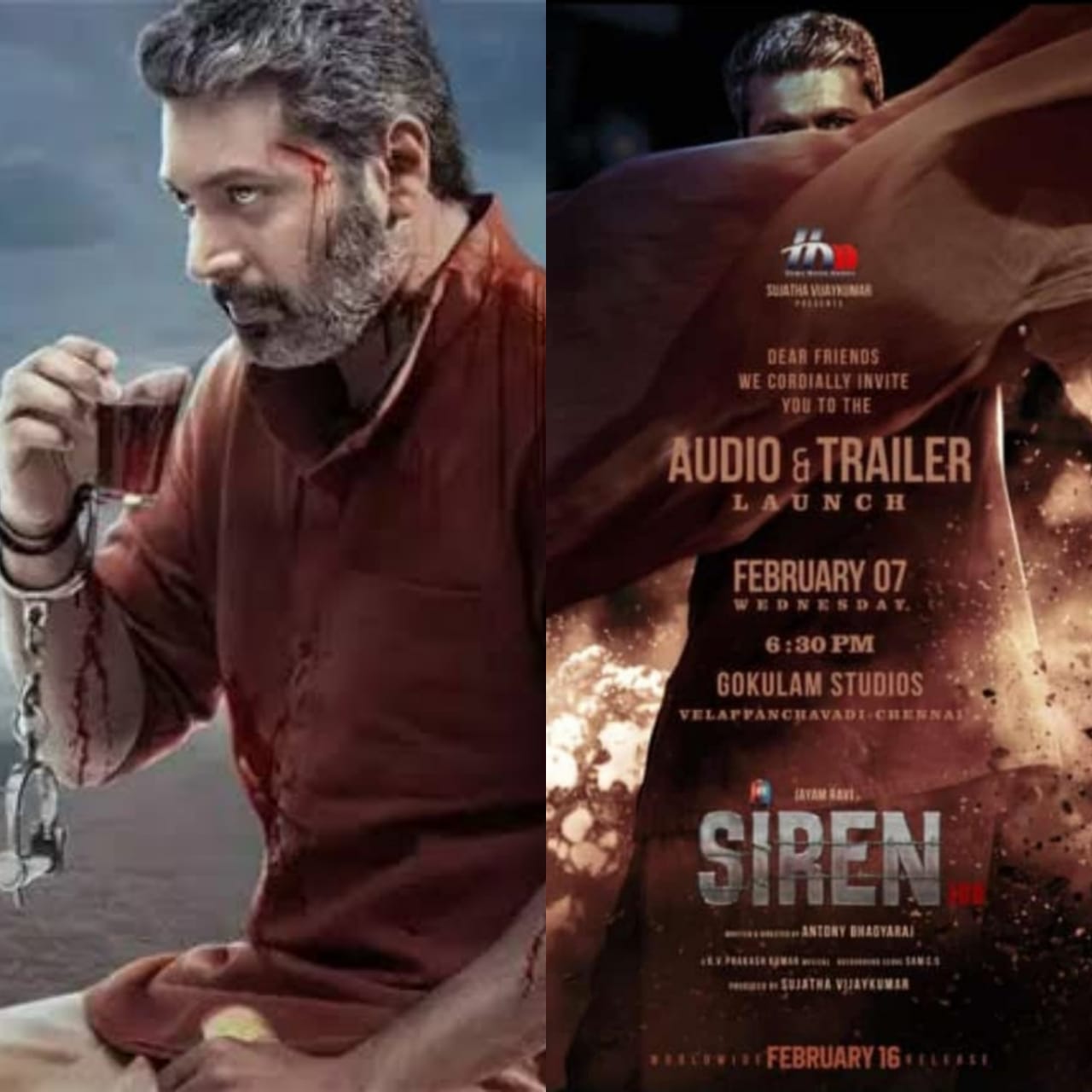 ஜெயம் ரவி நடிப்பில் உருவாகும் 'சைரன்'..... இசை வெளியீட்டு விழா எப்போது?