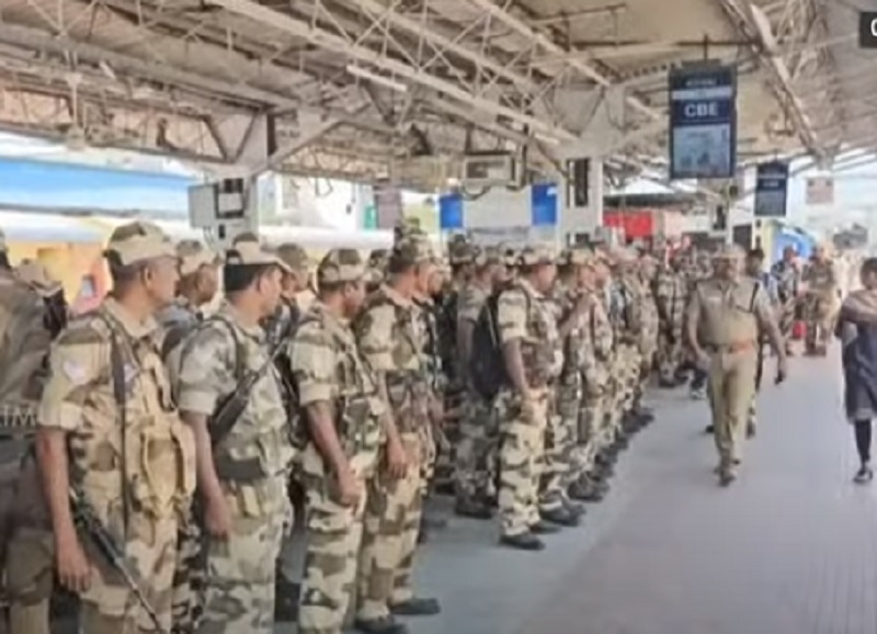 மக்களவைத் தேர்தல் பணிகளுக்கு வந்தடைந்த துணை ராணுவப் படையினர்!