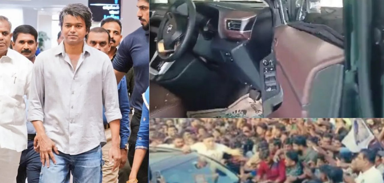 விஜயை ஆரவாரத்துடன் வரவேற்ற கேரளா ரசிகர்கள்..... வைரலாகும் வீடியோ!