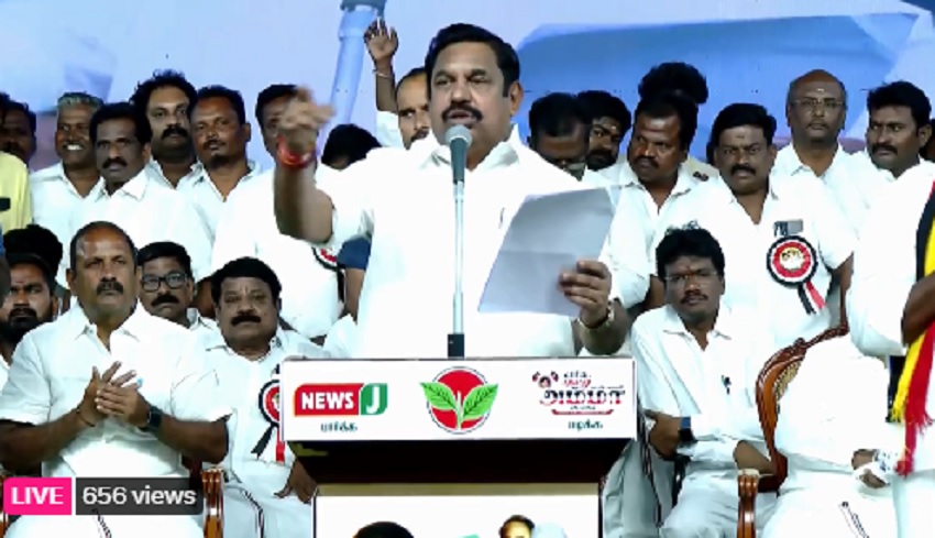 "14 ஆண்டுகள் தமிழகத்திற்கு என்ன செய்தீர்கள்?"- எடப்பாடி பழனிசாமி கேள்வி! "மத்தியில் காங்கிரஸ் உடன் கூட்டணியில் இருந்த தி.மு.க. 14 ஆண்டுகள் தமிழகத்திற்கு என்ன செய்தீர்கள்?" என்று அ.தி.மு.க. பொதுச்செயலாளரும், தமிழ்நாடு சட்டப்பேரவையின் எதிர்க்கட்சித் தலைவருமான எடப்பாடி பழனிசாமி கேள்வி எழுப்பியுள்ளார். திருவள்ளூர் மக்களவைத் தொகுதியில் அ.தி.மு.க. கூட்டணியின் தே.மு.தி.க. சார்பில் நல்லதம்பியை ஆதரித்துப் பரப்புரை செய்த எடப்பாடி பழனிசாமி, "மத்தியிலும், மாநிலத்திலும் கொள்ளையடிக்க வேண்டும் என்பதே தி.மு.க.வின் நிலைப்பாடு. மத்தியில் காங்கிரஸ் உடன் கூட்டணியில் இருந்த தி.மு.க. 14 ஆண்டுகள் தமிழகத்திற்கு என்ன செய்தீர்கள்? நீட் தேர்வைக் கொண்டு வந்த தி.மு.க., காங்கிரஸ் கட்சிகளே இன்றைக்கு அதனை ரத்து செய்வோம் என்று சொல்கிறது. தமிழகத்திற்கு பாதிப்பு ஏற்படும் போது கடுமையாக எதிர்க்கும் கட்சி அ.தி.மு.க. தான். தி.மு.க. கூட்டணியின் 38 எம்.பி.க்கள். தமிழகத்திற்கு எதுவும் செய்யவில்லை. பா.ஜ.க. காங்கிரஸ் கட்சிகள் தேசிய அளவில் மட்டுமே யோசிப்பதால் கூட்டணி வைக்கவில்லை. ஆட்சி, அதிகாரத்துக்கு அ.தி.மு.க. என்றைக்கும் அடி பணிந்தது கிடையாது" எனத் தெரிவித்துள்ளார்.