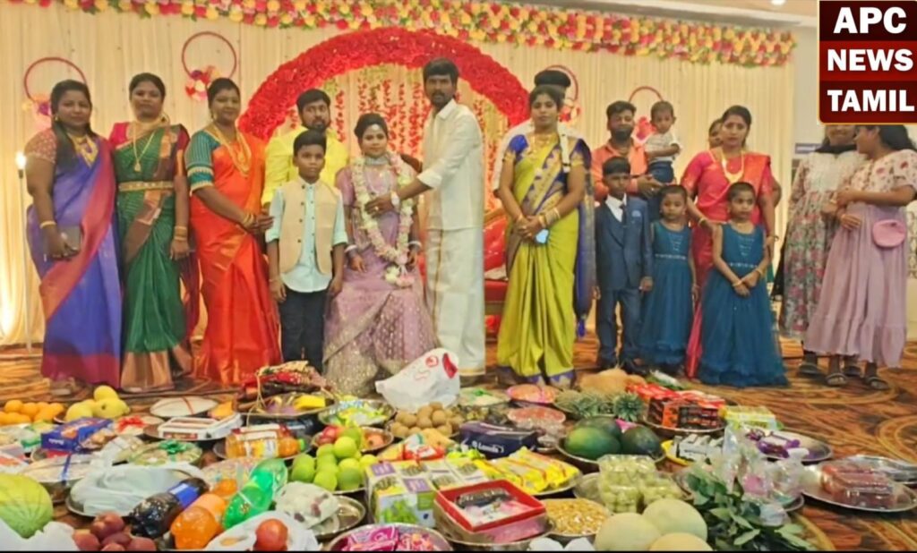 ஆவடி அருகே மாட்டு வண்டியில் சீர்வரிசை - கெத்து காட்டிய தாய்மாமன்