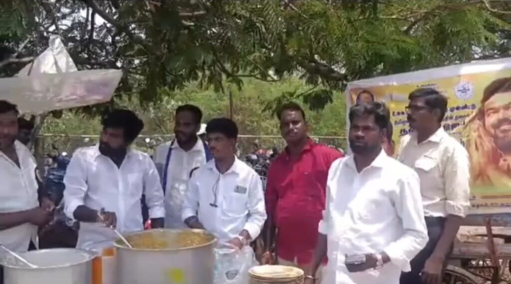 உலக பட்டினி தினத்தை முன்னிட்டு த.வெ.க நடத்திய அன்னதானம் - புஸ்ஸி ஆனந்த்