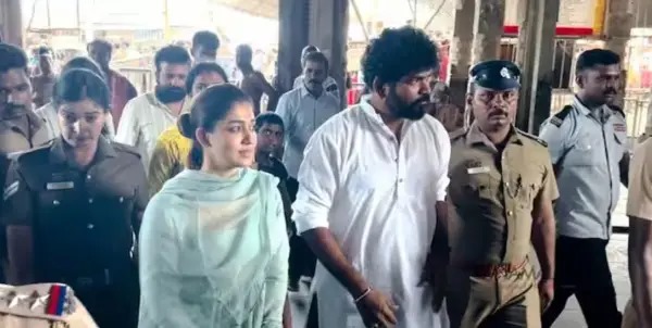 நயன் - விக்கி தம்பதி திருச்செந்தூர் முருகனை தரிசனம் செய்ய உதவிய யோகி பாபு!