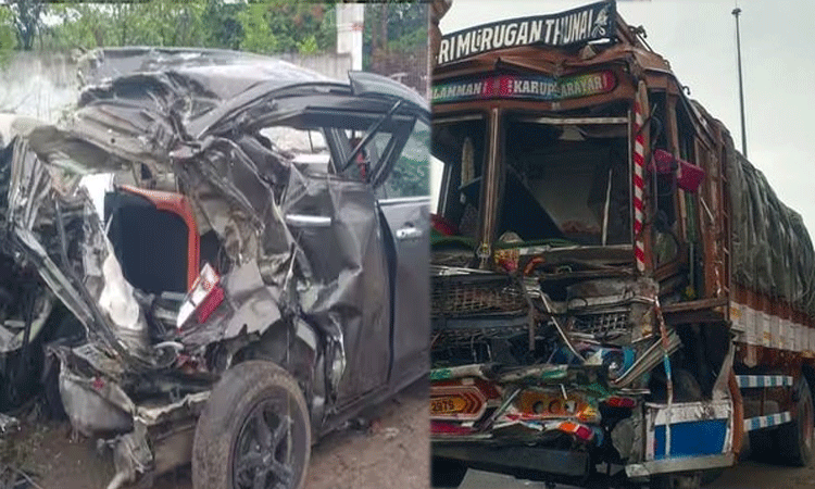 டிப்பா் லாரி மீது காா் மோதி விபத்து - ஒருவர் பலி