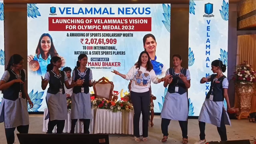 சென்னையில் மனு பாக்கருக்கு பாராட்டு விழா