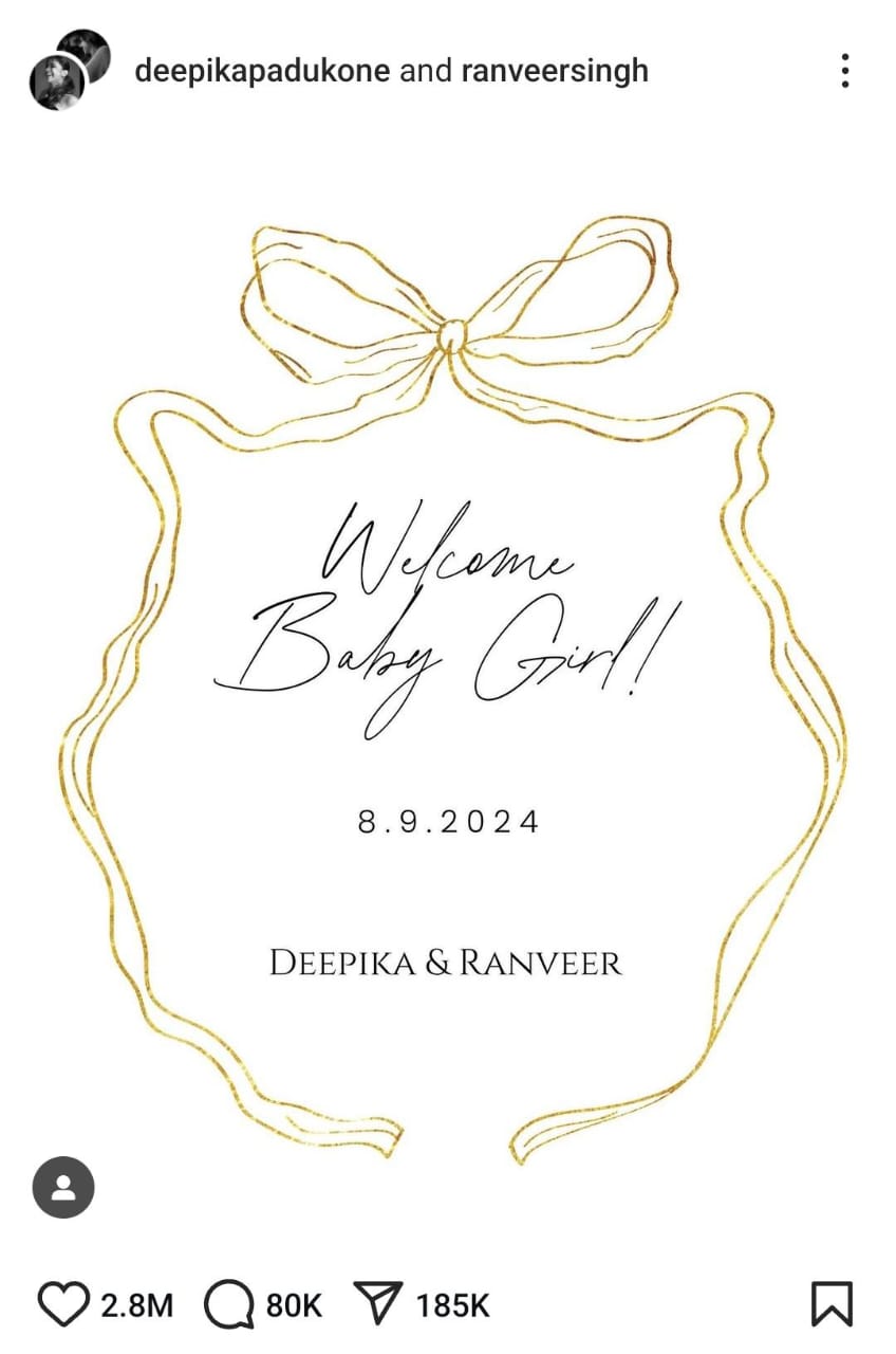 தாயானார் தீபிகா படுகோன்.... என்ன குழந்தை தெரியுமா?