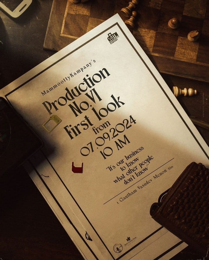 கௌதம் வாசுதேவ் மேனன், மம்மூட்டி கூட்டணியின் புதிய படம்.... ஃபர்ஸ்ட் லுக் குறித்த அறிவிப்பு!