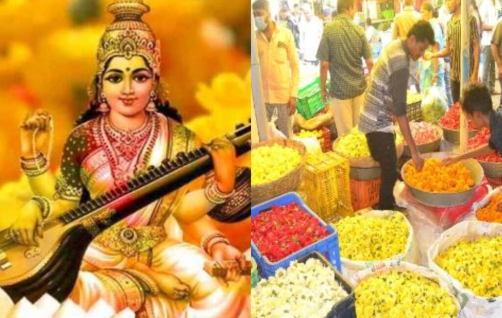 ஆயுத பூஜைக்கு பொருட்கள் வாங்க கோயம்பேடு சந்தைக்கு படையெடுக்கும் மக்கள்  