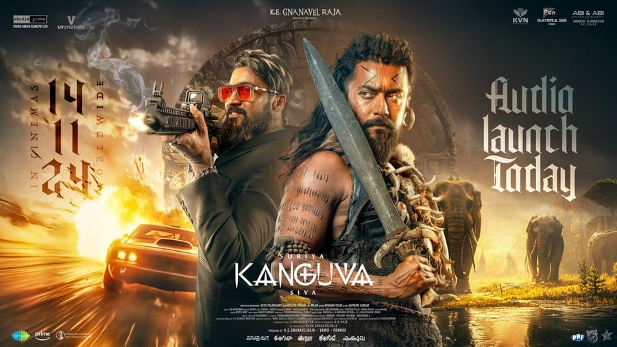 இன்று நடைபெறும் 'கங்குவா' இசை வெளியீட்டு விழா..... புதிய போஸ்டரை வெளியிட்ட படக்குழு!