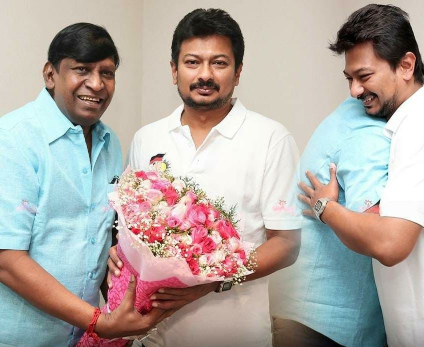 துணை முதல்வர் உதயநிதி ஸ்டாலினை நேரில் சந்தித்து வாழ்த்து தெரிவித்த வடிவேலு!