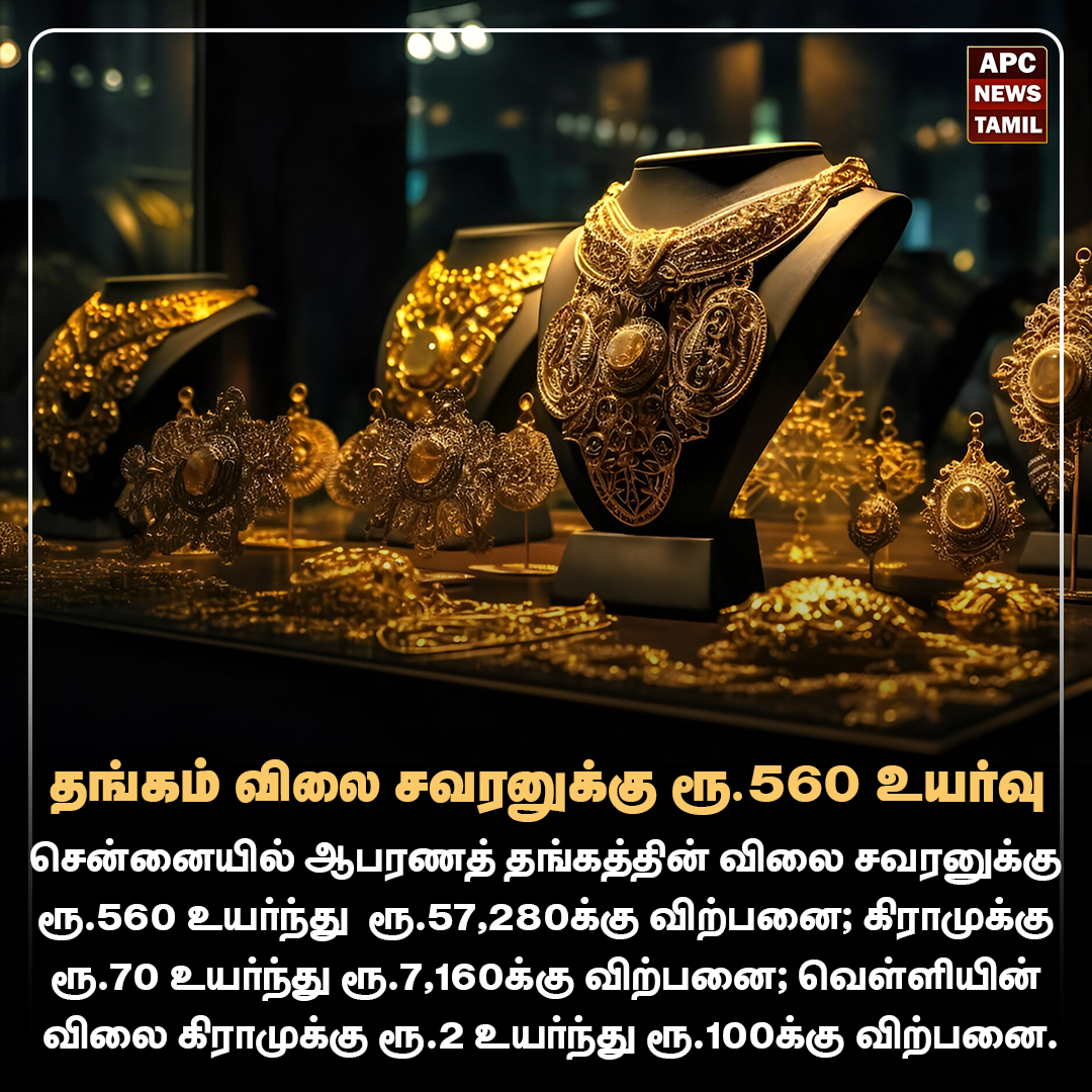 தங்கம் விலை சவரனுக்கு ரூ.560 உயர்வு