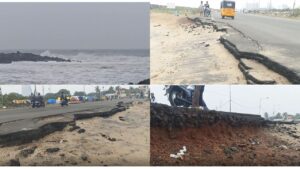 எண்ணூரில் கடல் அரிப்பு - தடுப்பு கற்களை தாண்டி கடல் அலை சீற்றம்