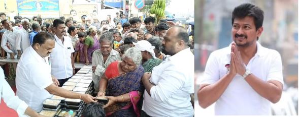 துணை முதல்வர் பிறந்த நாள்- புலம்பெயர் தொழிலாளர்கள், துப்புரவு பணியாளர்களுக்கு பிரியாணி வழங்கிய சட்டமன்ற உறுப்பினர்