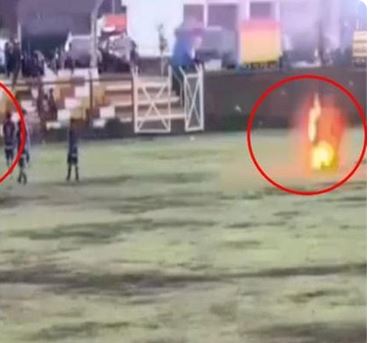 பெரு நாட்டில் நடந்த போட்டியின் போது மின்னல் தாக்கி கால்பந்து வீரர் பரிதாபமாக உயிரிழப்பு