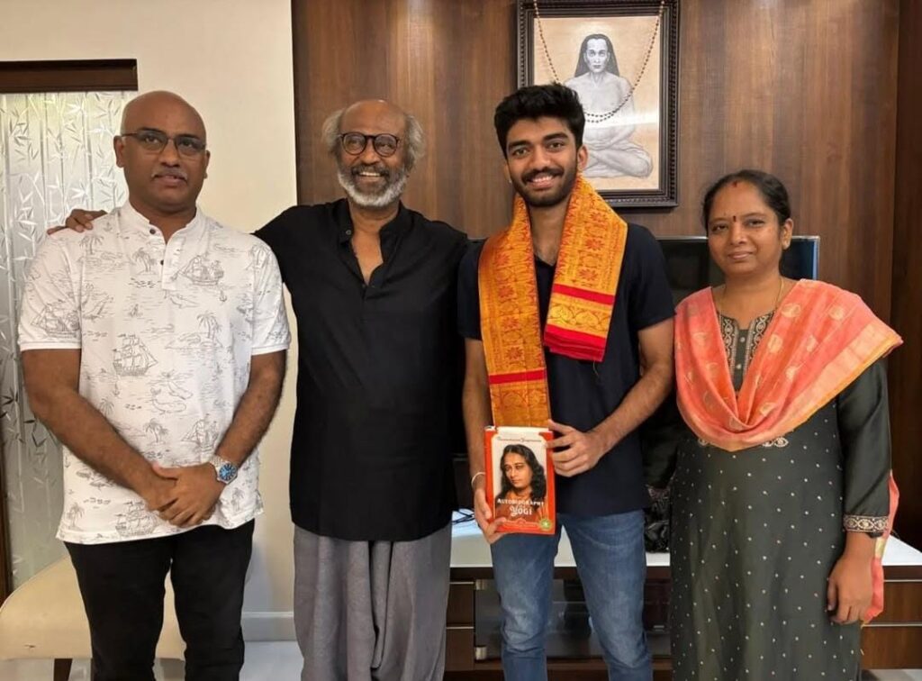 உலக செஸ் சாம்பியன் குகேஷை வீட்டிற்கு அழைத்து வாழ்த்திய ரஜினிகாந்த்!