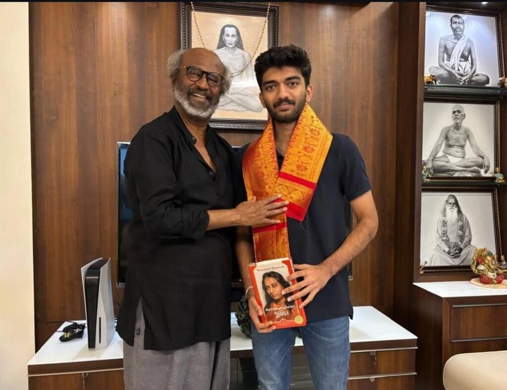 உலக செஸ் சாம்பியன் குகேஷை வீட்டிற்கு அழைத்து வாழ்த்திய ரஜினிகாந்த்!