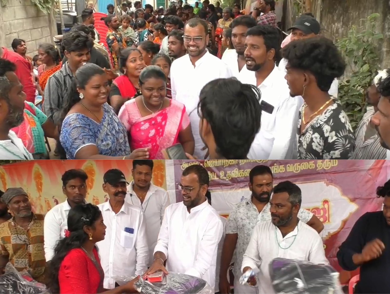 ஆவடியில் நரிக்குறவர் மக்களுடன் கிறிஸ்துமஸ் பண்டிகை கொண்டாடிய நடிகர் தாடி பாலாஜி