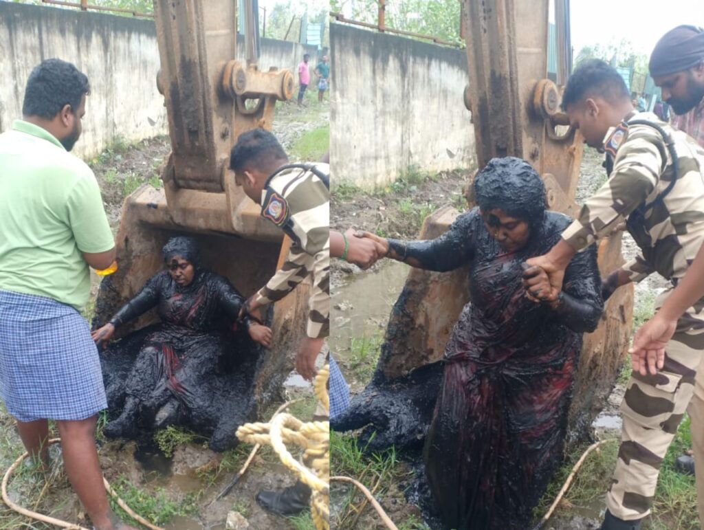 கூவம் ஆற்றில் தவறி விழுந்த பெண்ணை காப்பாற்றிய சென்னை காவல் ஆணையரின் சிறப்பு அதிவிரைவு படை