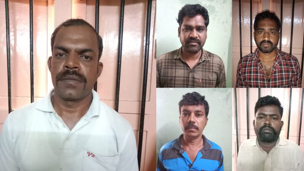 திருப்பூரில் போலீசார் என கூறி ஆள் கடத்தலில் ஈடுபட்ட ஐந்து பேர் கைது...!