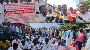 பரிசல் கட்டண உயர்வை கண்டித்து சாலை மறியல் – போக்குவரத்து பாதிப்பு