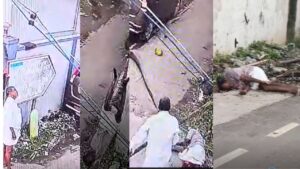 சுவற்றில் ஏறி தேங்காய் பறிக்க முயன்ற நபர் : மின்வயரை மிதித்ததால் விபரீதம் 