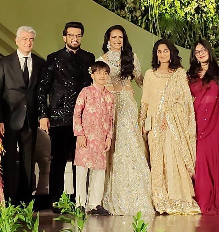 பிவி சிந்து திருமண விழாவில் அஜித் குடும்பம்... வைரலாகும் புகைப்படங்கள்!