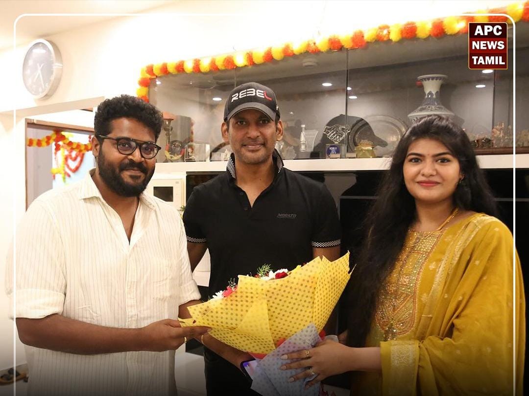இயக்குனர் அஜய் ஞானமுத்து - ஷிமோனா தம்பதியை நேரில் சென்று வாழ்த்திய விஷால்!