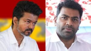 வி.சி.க.வில் இருந்து விலகிய ஆதவ் அர்ஜுன் தமிழக வெற்றி கழகத்தில்  இணைந்தார்!