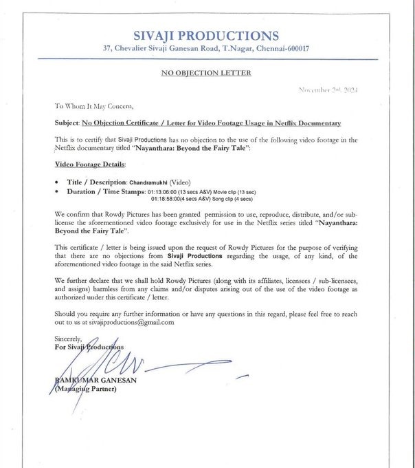 நயன்தாராவிற்கு நோட்டீஸ் அனுப்பிய விவகாரம்.... 'சந்திரமுகி' படக்குழு விளக்கம்!