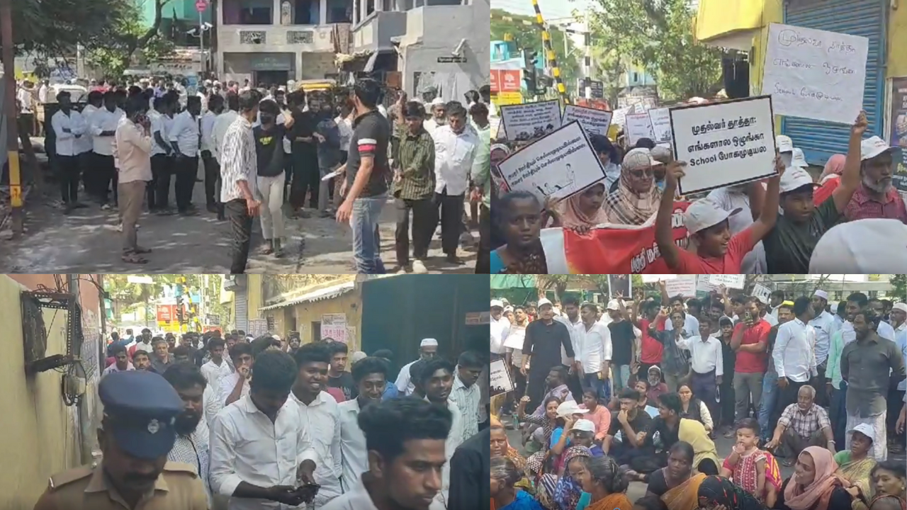 வண்ணாரப்பேட்டை: சுரங்கப்பாதை பணியின் மெத்தனப் போக்கை கண்டித்து சாலை மறியல்