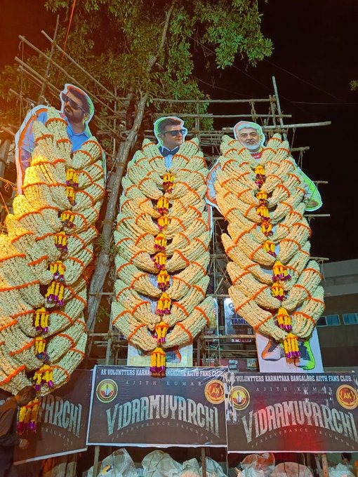 தமிழ்நாட்டில் மட்டும் இல்ல, கர்நாடகாவிலும் மாஸ் காட்டும் அஜித்..... 'விடாமுயற்சி'- யை கொண்டாடி தீர்க்கும் ரசிகர்கள்!