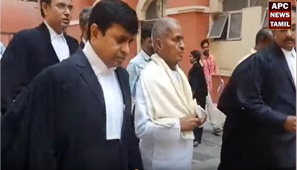 பாடல்கள் உரிமை தொடர்பான வழக்கு ..... மாஸ்டர் நீதிமன்றத்தில் இளையராஜா ஆஜர்!