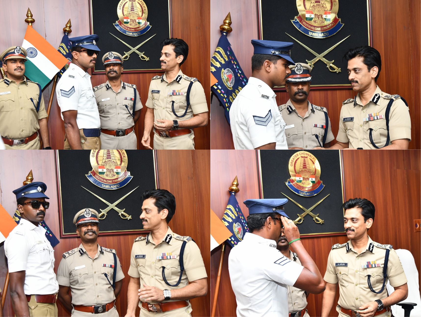 வாட்டி எடுக்கும் கோடைவெயில்…வெப்பத்தை தாங்க காவலர்களுக்கு சன் கிளாஸ்கள் விநியோகம்