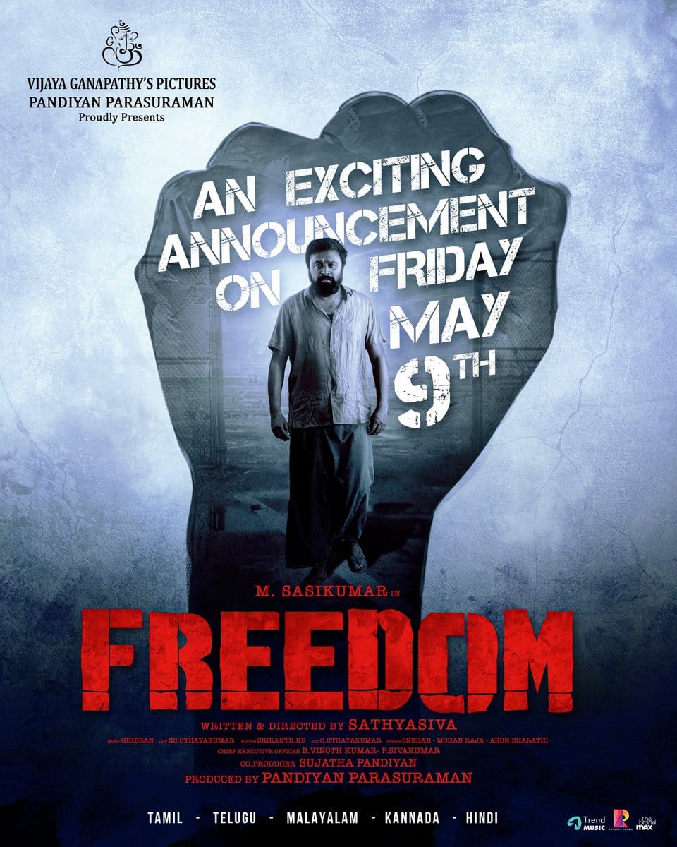 சசிகுமார் நடிப்பில் உருவாகும் 'ஃப்ரீடம்'.... முக்கிய அறிவிப்பை வெளியிட்ட படக்குழு!