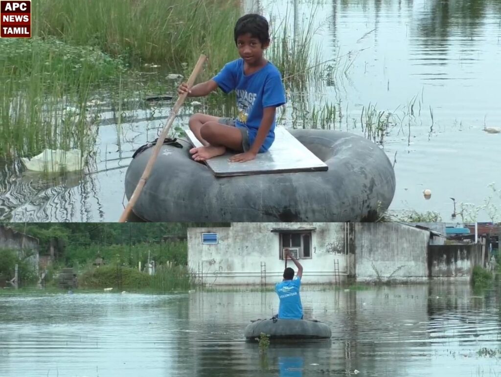 திருநின்றவூர் அருகே குடியிருப்புகளுக்குள் சூழ்ந்த மழைநீர் – மக்கள் வெளியே வரமுடியாமல் தவிப்பு