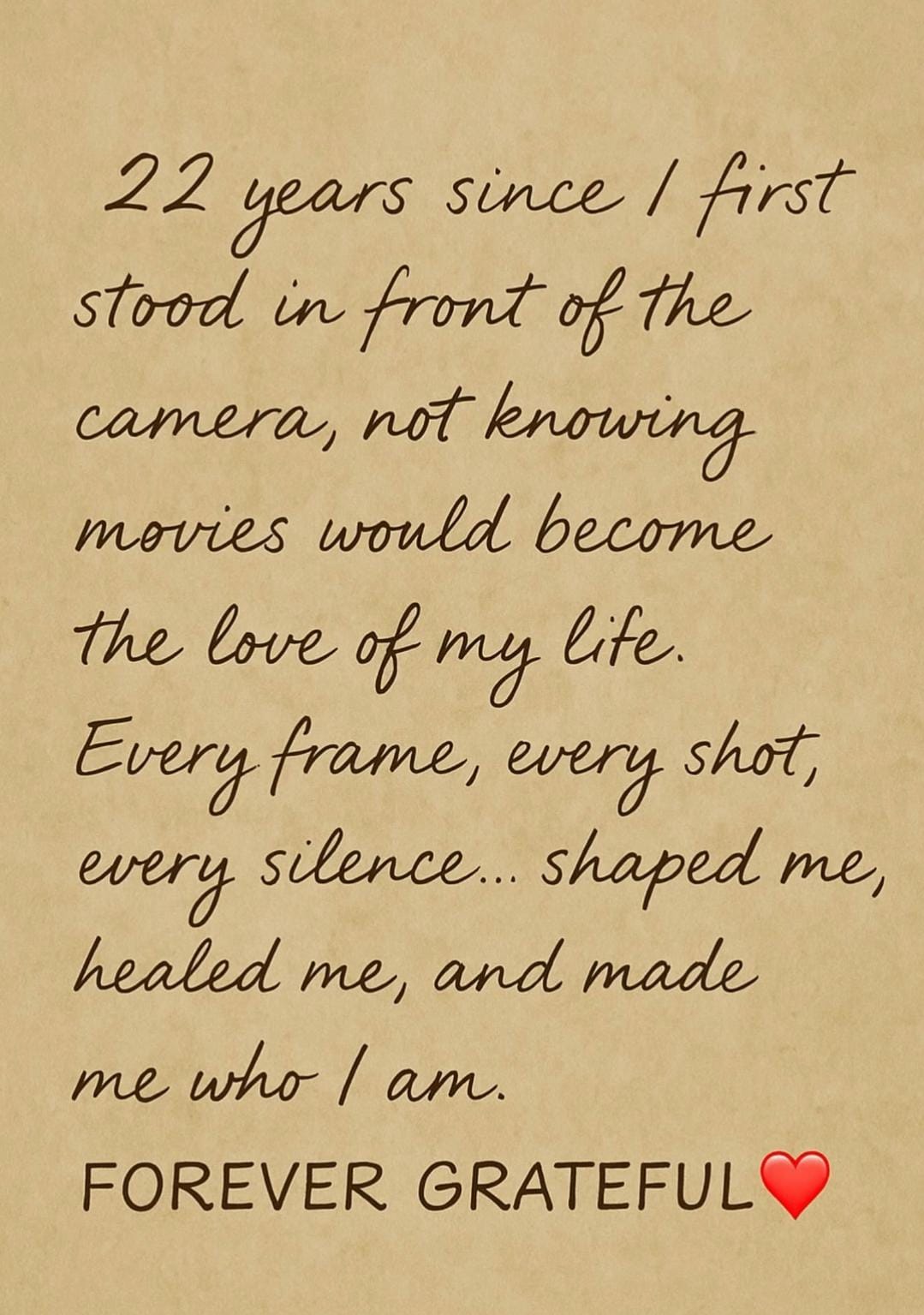 22 வருட திரைப்பயணம்.... நயன்தாரா வெளியிட்ட பதிவு!