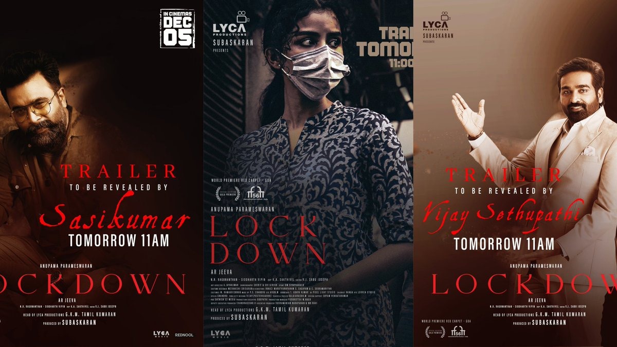அனுபமாவின் 'லாக் டவுன்' பட டிரைலரை வெளியிடும் முக்கிய பிரபலங்கள்!
