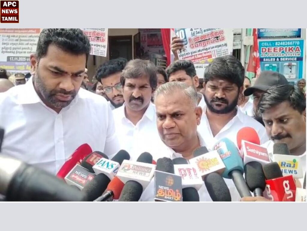 தூய்மை பணியாளர்களுக்கு ஆதரவாக இடதுசாரி கட்சிகள், வி.சி.க முன் வர வேண்டும் – ஆதவ் அர்ஜூனா வலியுறுத்தல்