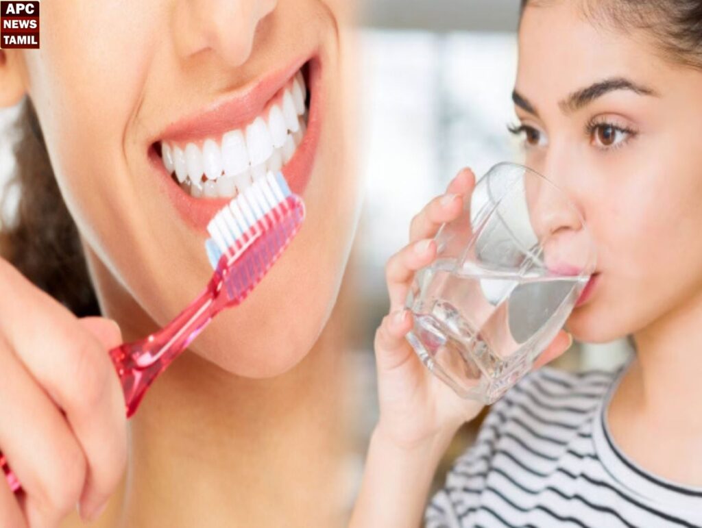 பல் துலக்கும் முன் தண்ணீா் குடித்தால்  இவ்ளோ நன்மைகளா?