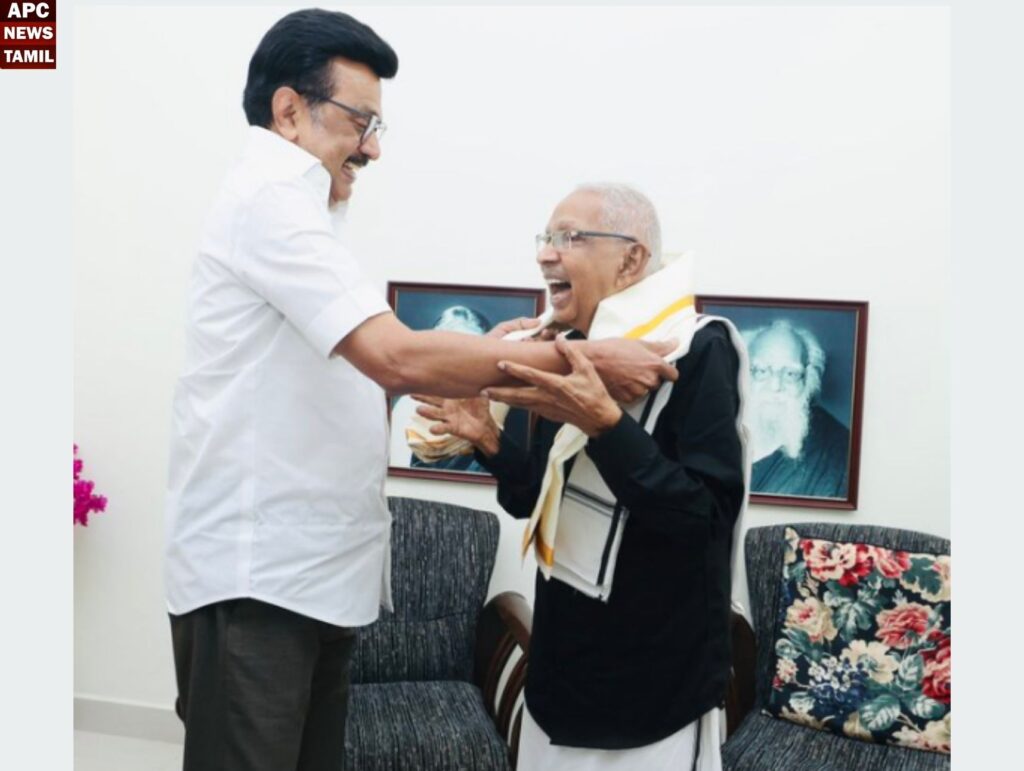 திராவிடர் கழகத் தலைவர் கி.வீரமணிக்கு முதல்வர் நேரில் வாழ்த்து…