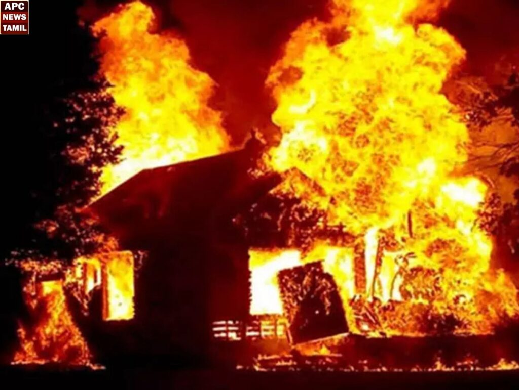 குடிசைக்கு மர்மநபர்கள் தீ வைத்து தம்பதி கொலை!!