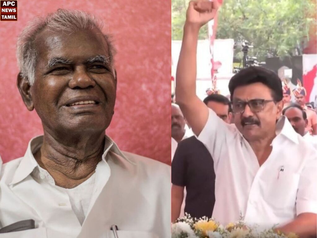 நல்லகண்ணுக்கு 72 குண்டுகள் முழங்க முழு அரசு மரியாதை…”வீர வணக்கம்” என முழங்கிய முதல்வர்…